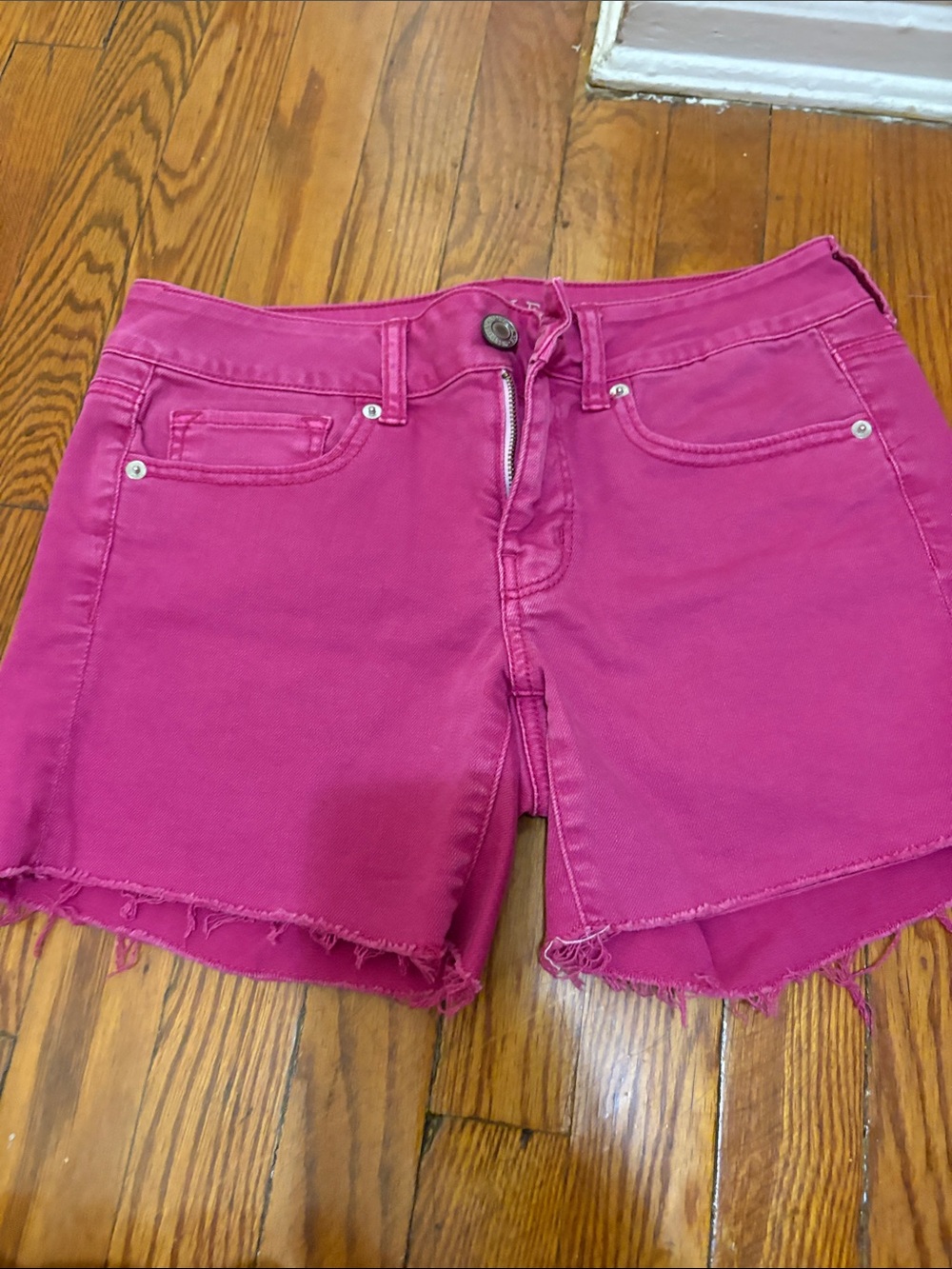 American Eagle Outfitters Fuchsia Denim Cutoff Shorts